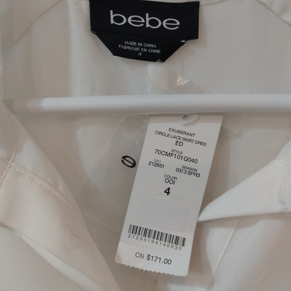 NWT Bebe Circle Lace Skirt Button-Up Dress - Picture 4 of 4